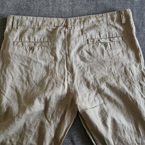 Linea Pants Mens 36R Beige Linen Pockets Classic Drawstrings Minimalist Preppy - Picture 12 of 15